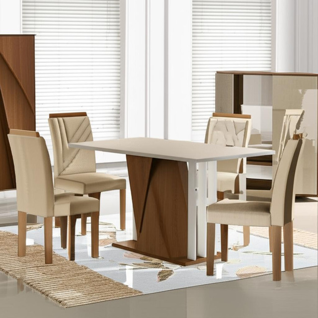 Conjunto Sala De Jantar Yescasa Miami Com 4 Cadeiras Desenho Veludo Mesa De 30.5cm Comprim... Conjunto Sala De Jantar Yescasa Miami Com 4 Cadeiras Desenho Veludo Mesa De 30.5cm Comprim...