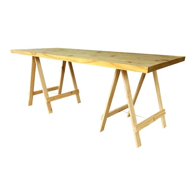 Mesa Tablon Caballete 200x80 Pino Macizo Quincho