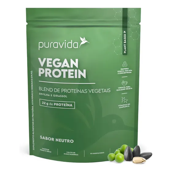 Puravida Vegan Protein Proteina Vegetal Vegana Neutro 450g
