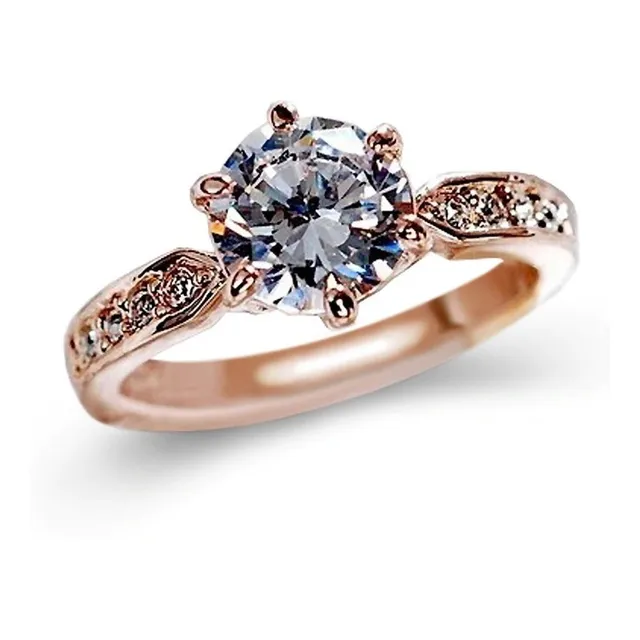 Anillo Compromiso Baño De Oro 18k Y Funda De Terciope
