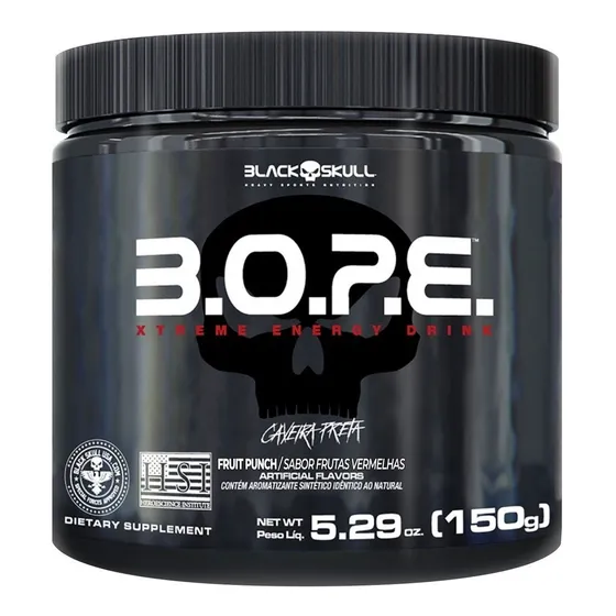 Pre Workout B.o.p.e. Xtreme Energy Drink 150g Black Skull Sabor Frutas Vermelhas