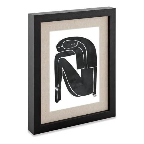 Moldura Porta-retrato Em Mdf C Linho 20x25 Mart Quadro Foto Cor Preto