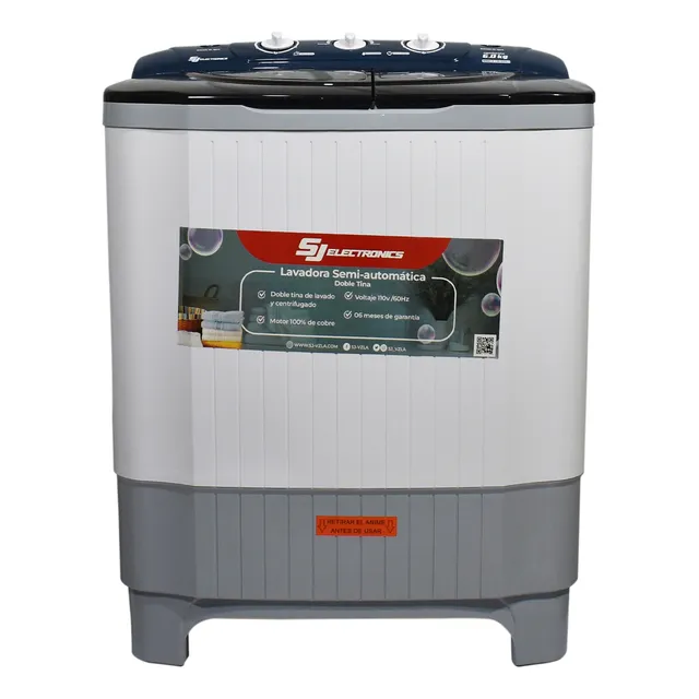 Lavadora Doble Tina 6 Kg Gris Sj Electronics