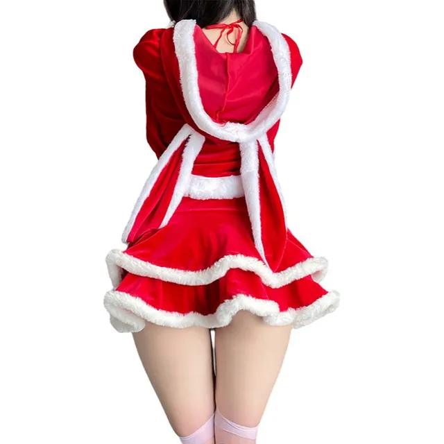 Conejita Sexy Femenina Vestida Navidad+chal Orejas Conejo