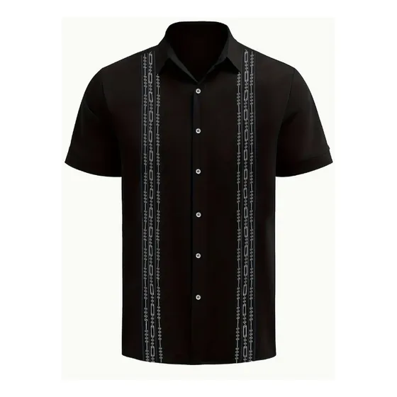 Guayabera Camisa Manga Corta Hombre Bordada Camisa Playa