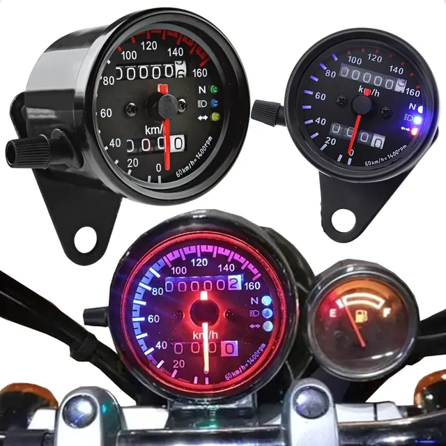 Painel Universal Velocímetro Moto Custom Café Racer 04