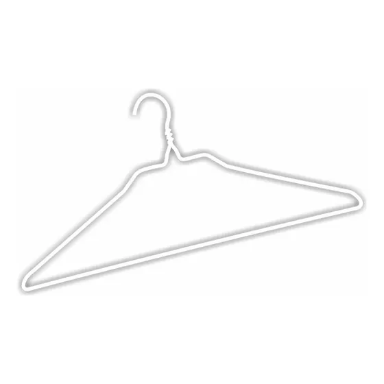 Perchas De Alambre X250 - Perchón Económico 45cm - Blanco
