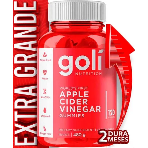 Goli Vinagre De Sidra De Manzana Máximo Tamaño 120 Gomitas Sabor Sin Sabor