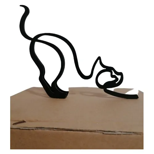 Escultura De Hierro De Gato Decoracion De Escritorio Sala