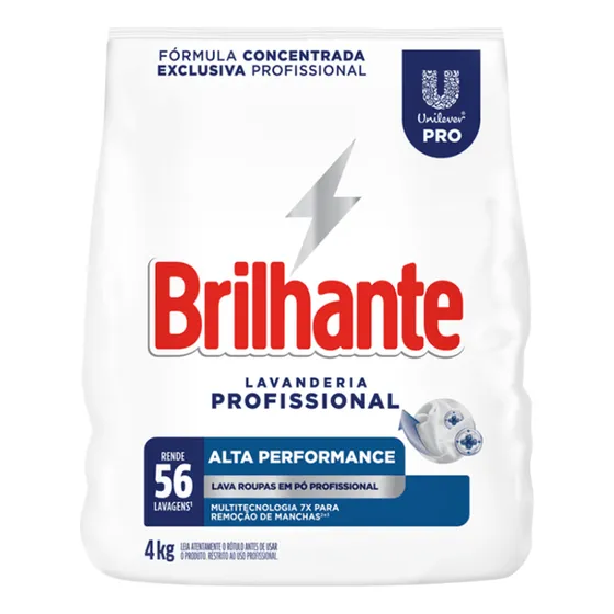 Lava Roupas Em Po Brilhante 4kg Alta Performance