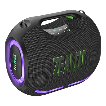 Zealot Ze01 Caixa Som Bt 300w 30000mah Ipx6 Rgb 2 Subwoofers Preto 127/220v