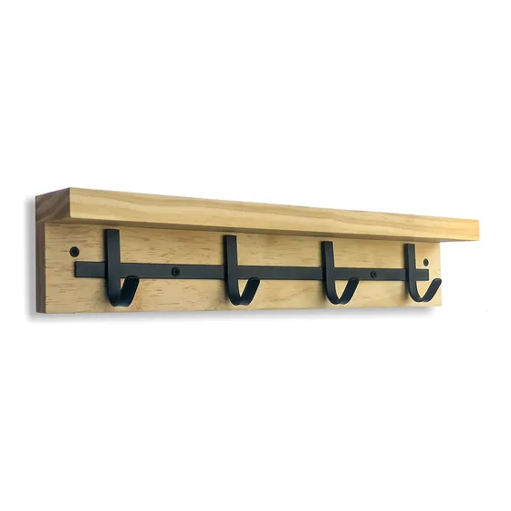 Perchero Pared Repisa Madera Hierro