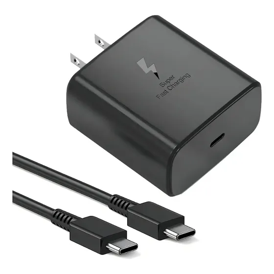 Cargador Carga Rápida Tipo C Para Samsung S24 Ultra S23 45w Color Negro | Cuotas sin interés