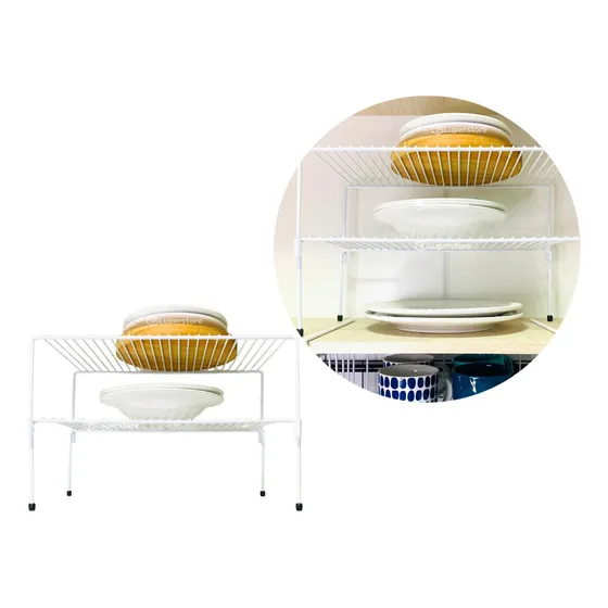 Organizador Estante Apilable Alacena Cocina Grande Color Blanco