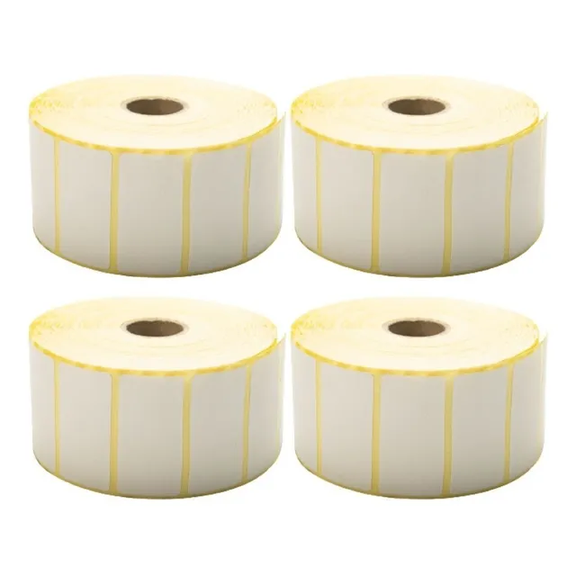 4rollos Etiquetas Papel Termico Adhes 2580 X Rollo Adhesivas Color Blanco