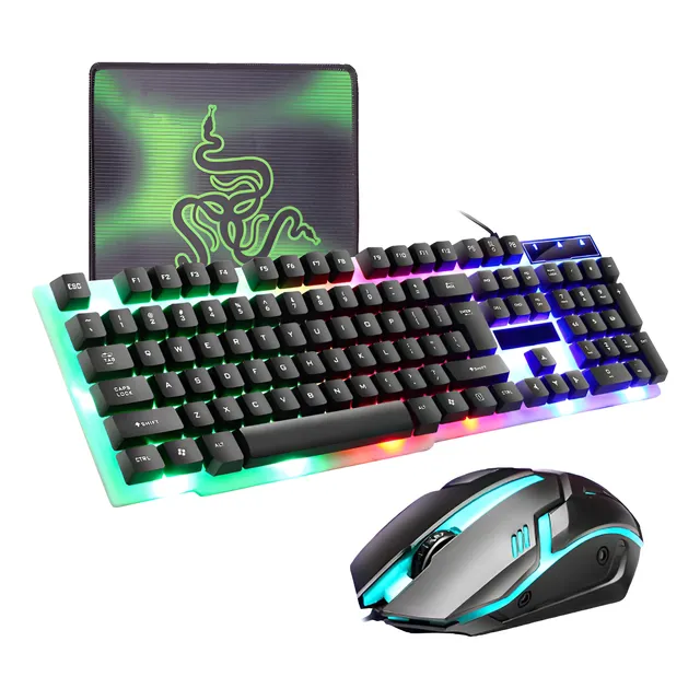Kit Teclado Mouse Game Profesional Alfombrilla De Ratón Usb