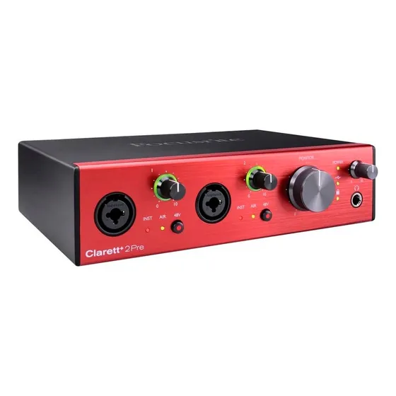 Focusrite Clarett 2Pre 3ra Gen Rojo 12VDC