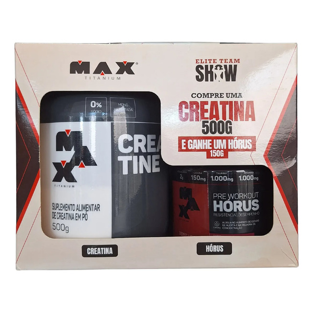 Creatina 500g + Horus 150g Frutas Vermelhas Max Titanium Creatina 500g + Horus 150g Frutas Vermelhas Max Titanium