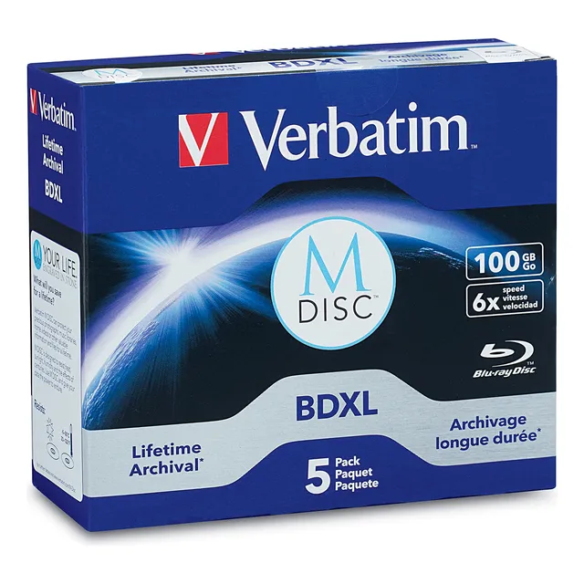 Verbatim M Disc Bdxl 100 Gb 6x Con Superficie De Marca En B.