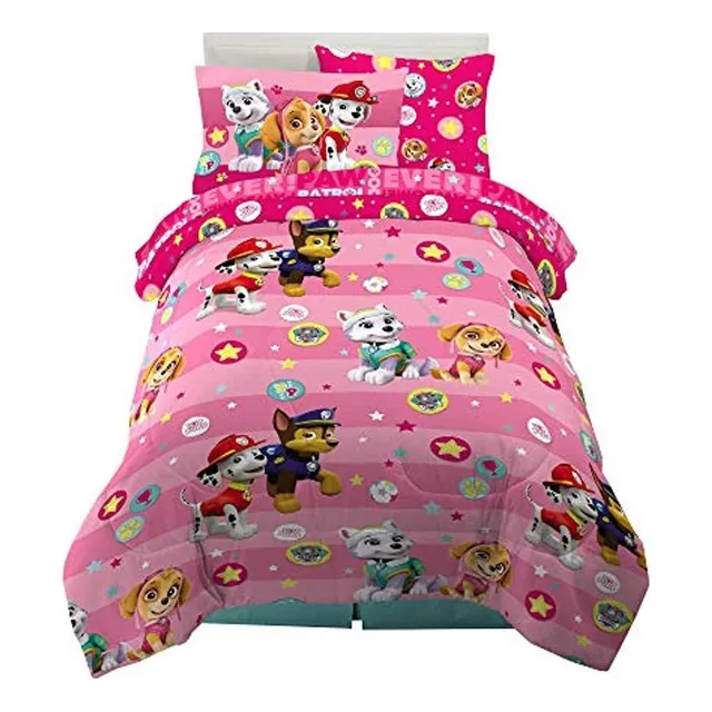 Juego De Edredón Y Sábanas Paw Patrol Color Rosa