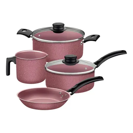Batería De Cocina Tramontina Turim En Aluminio Con Antiadherente Starflon Max 6 Piezas – Rosa Batería De Cocina Tramontina Turim En Aluminio Con Antiadherente Starflon Max 6 Piezas – Rosa