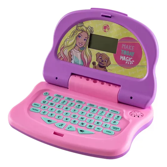 Laptop Atividades Infantil Barbie Grande Bilíngue Didático
