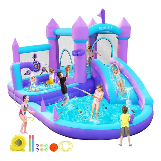 Casa De Rebote De Agua Gymmall Para Niños 3-10, Castillo Con