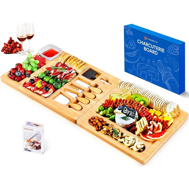 Tabla De Queso Y Charcutería De Lujo  Grande Con Cuchillos