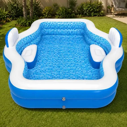 Piscina Inflável Familiar 2,95m Duas Câmaras Encosto Duplo M Azul