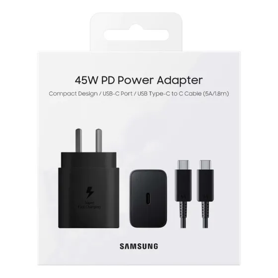 Cargador Samsung Ta4510 Power Adapter 45w Tipo C Negro