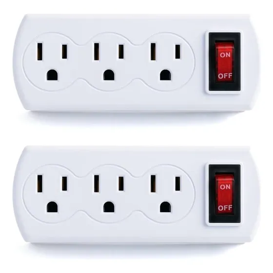 Toma De Corriente Triple, Uninex, C/ Interruptor, Pack De 2