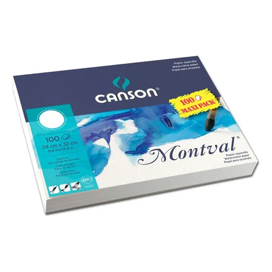 Block Papel Acuarela Montval Maxi Pack 300 Gr. Color Blanco