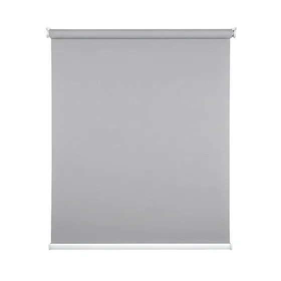 Cortina Roller Blackout 1 Paño 180 X 240 Cm Sin Cenefa Gris Claro Lino Guiza