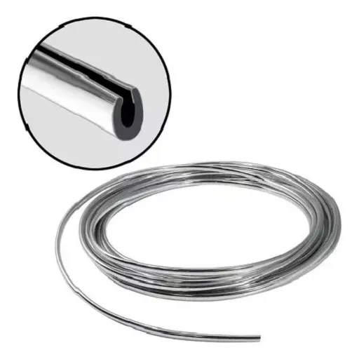 Moldura Cromada Perfil En U Ideal Puertas 10mm X 5 Mts 