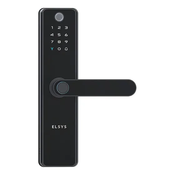 Fechadura Digital De Embutir Esf-de51001 Sax Prata Cor Preta