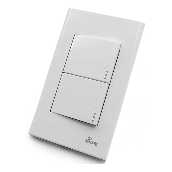 Interruptor Doble Blanco Plástico Abs Serie Semplice Bari