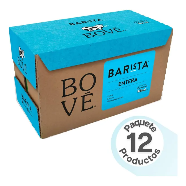 Pack X12 Leche Entera Barista Bové 946ml