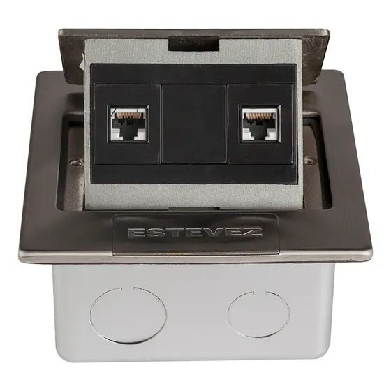 Estevez Contacto Duplex Rj45 Empotrable Piso Popup 15a Gris