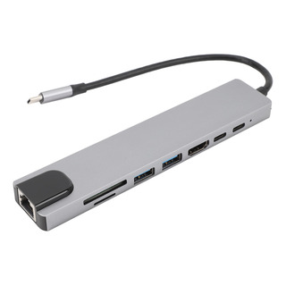 Hub Adaptador Multipuerto Tipo C 8 En 1 4k Hd Multimedia Hub Adaptador Multipuerto Tipo C 8 En 1 4k Hd Multimedia