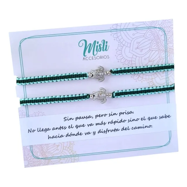 Set Pulseras Tejidas Tortugas Manillas Para Compartir Regalo
