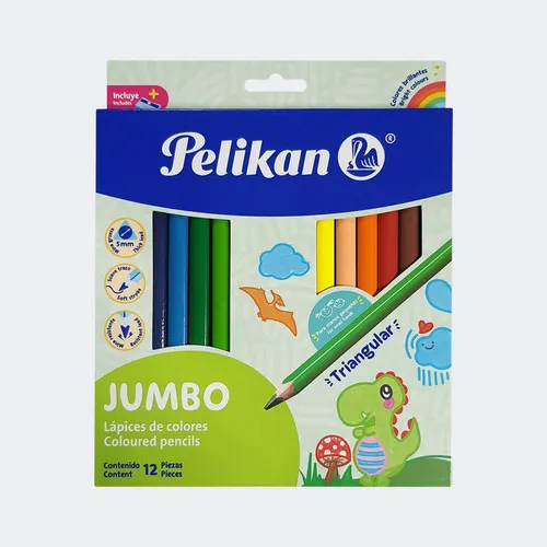 Colores Jumbo Pelikan Triangulares X12 Unidades
