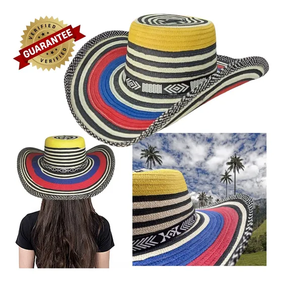 Sombrero Llanero Con Bandera Colombiana Unisex En Tallas M L