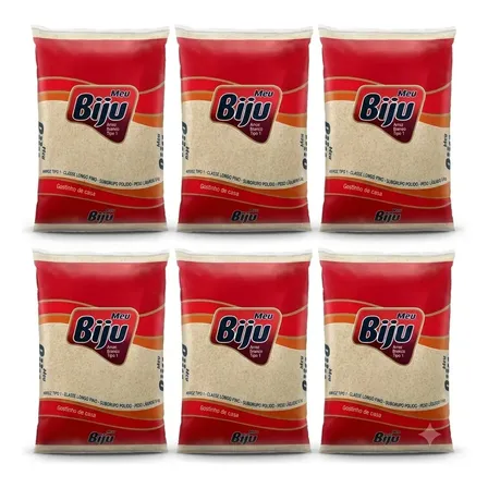 Arroz Branco Unidad 5kg Meu Biju - Pacote com 6 uni