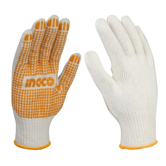 Pack 5 Par De Guantes De Algodon Y Pvc En Palma Xl Ingco.