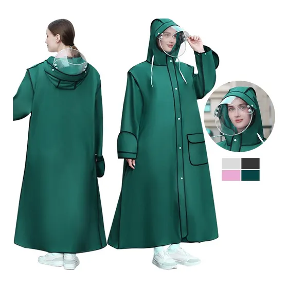 Poncho Impermeable De Lluvia Con Capucha Reutilizable