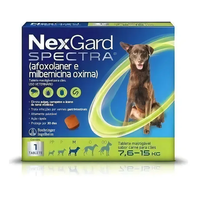 Nexgard Spectra Cães 7,6 A 15Kg AntiPulgas Carrapatos 1 Comp