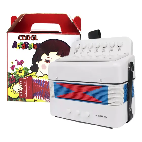 Cddgl 10 Teclas De Control Acordeón Infantil Juguete Musical Educativo Niños,juguete En Solitario, Para Niños Y Niñas, Instrumentos Musicales Educativos,un Regalo Maravilloso (blanco)