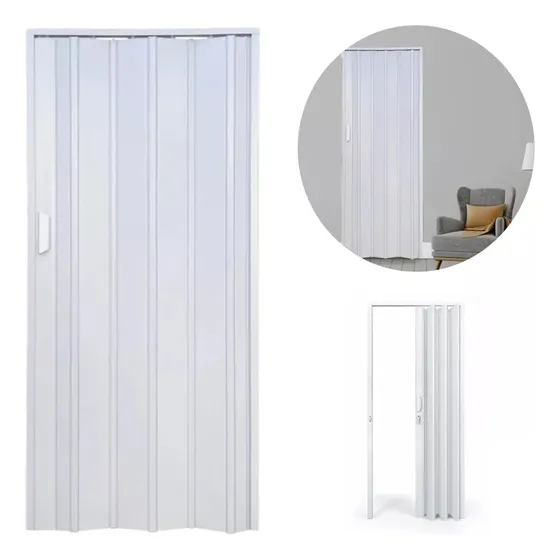 Cortina Porta Sanfonada Multiuso Branca Em Pvc 2,10m X 1,05m