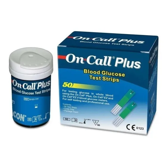 Tiras Reactivas On Call Plus X 50 Unidades Color Azul Marino