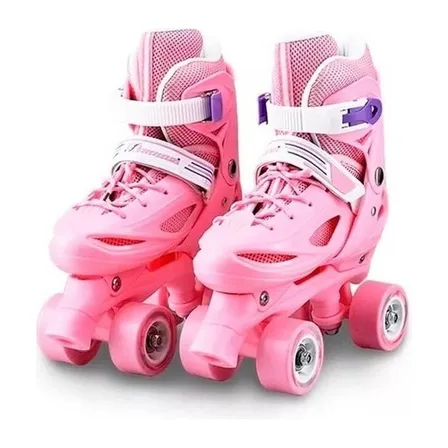 Patines 4 Rueda Ajustable Rosados Patines Roller